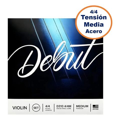 Cuerdas Violín Tensión Media Acero Debut D'addario D310 4/4m
