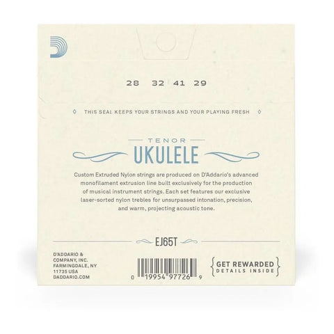 Cuerdas Daddario De Ukulele Ukelele Tenor Nylon Claro Ej65t