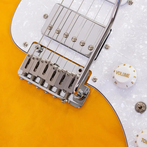 Guitarra Eléctrica Con Case Serie Unique Babilon Leggend-am Color Amarillo