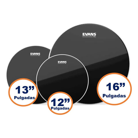 Evans Drumheads Etp-chr-s Juego 3 Parches Para Batería 12 13 Y 16