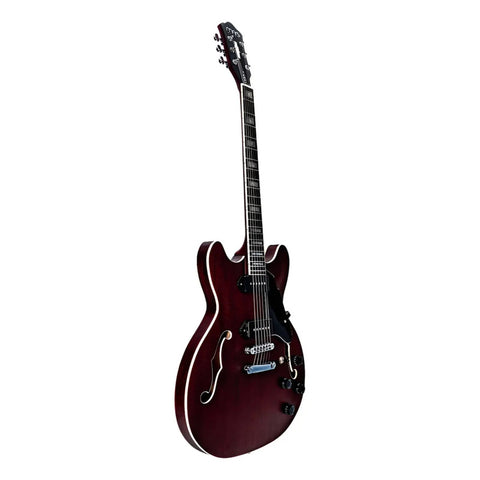 Guitarra Eléctrica Mars Hollowbody 335 P90 Satin Red Color Rojo Material Del Diapasón Palisandro Orientación De La Mano Diestro Palo De Rosa