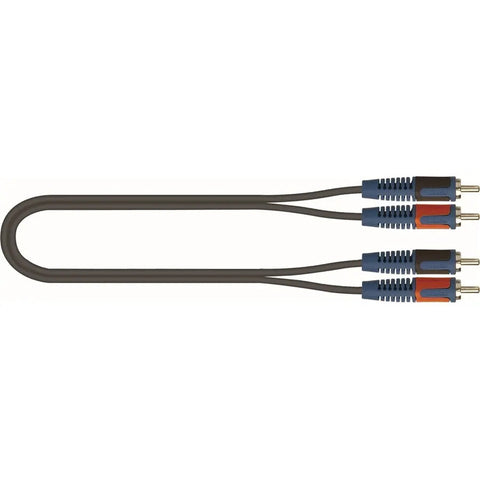Cable Rca A Rca 5 Metros Quiklok Roksolid 2 Rca Macho Doble Adaptador Negro