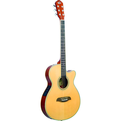 Guitarra Electroacústica Folk Natural, Oscar Schmidt Og8ce Nat /  Natural Derecha