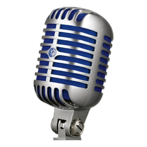 Microfono Original Dinamico Supercardioide, Shure Super 55 Cromado/azul