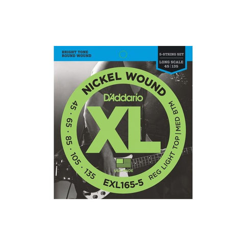 Juego De Cuerdas Para Bajo Calibre 45-135 Daddario Exl-165-5