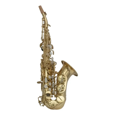 Saxofón Soprano Curvo Maxima Laqueado Modelo Kfcss-100g Con Estuche