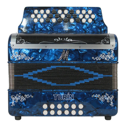 Acordeón Azul De 31 Botones Tono De Sol Moretti Turin Gcf