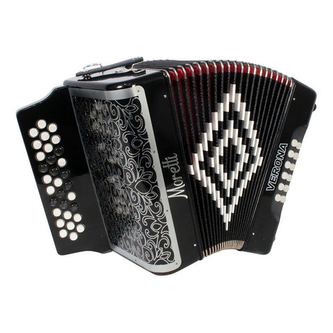 Acordeón Negro De 31 Botones Tono De Fa Moretti Verona Fbbeb