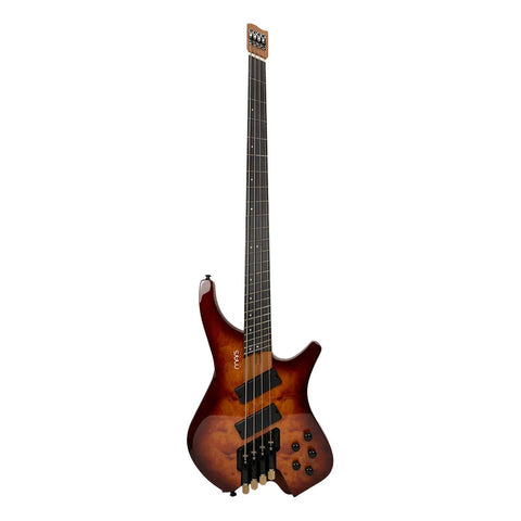 Bajo Mars Eléctrico Headless 4 Ms 4 Cuerdas Brown Burst Diestro Brown Burst