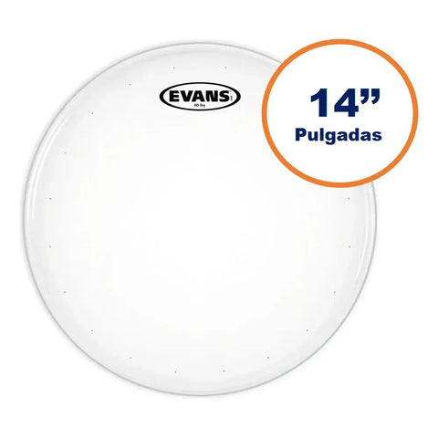 Parche Tarola Batería 14 Pulgadas Evans Drumheads B14dry Áspero Blanco