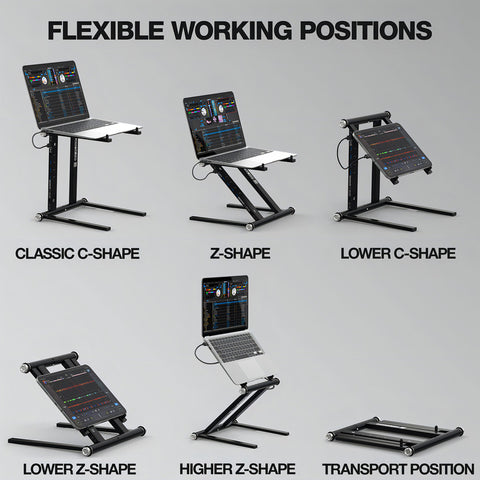 Soporte Ajustable Para Laptop Reloop Stand Hub Con Hub Usb-c Para Dj Negro