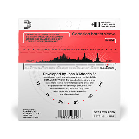 Encordadura P/guitarra Acústica De 6 Cuerdas Daddario Ej-12