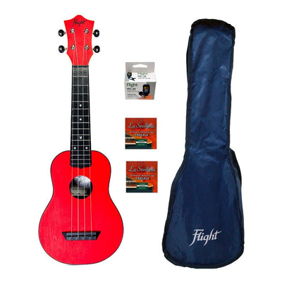 Paquete Ukelele, Afinador Y Funda Flight Tus35rdpak+ Els-uks