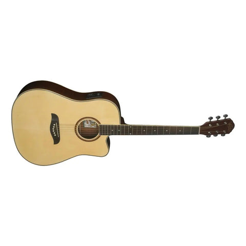 Guitarra Electroacústica Oscar Schmidt Og2ce Para Diestros Natural Brillante Diestro
