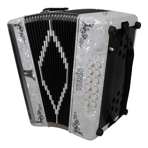 Acordeón Blanco De 31 Botones Tono De Sol Moretti Turin Gcf