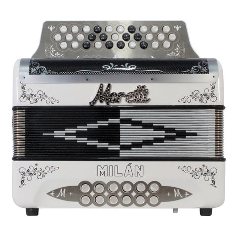 Acordeón Blanco De 31 Botones Tono De Fa Moretti Milan Fbbeb