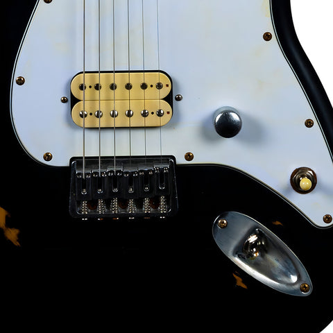 Jet Guitars Js-800 Relic Guitarra Eléctrica 6 Cuerdas Black Color Negro Material Del Diapasón Maple Tostado Orientación De La Mano Diestro