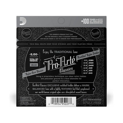 Juego De Cuerdas Para Guitarra Clásica Daddario Ej-30