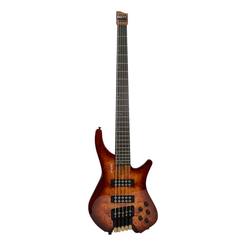 Bajo Mars Eléctric Color Brown Burst Mod. Headless 5 Cuerdas Diestro Brown Burst