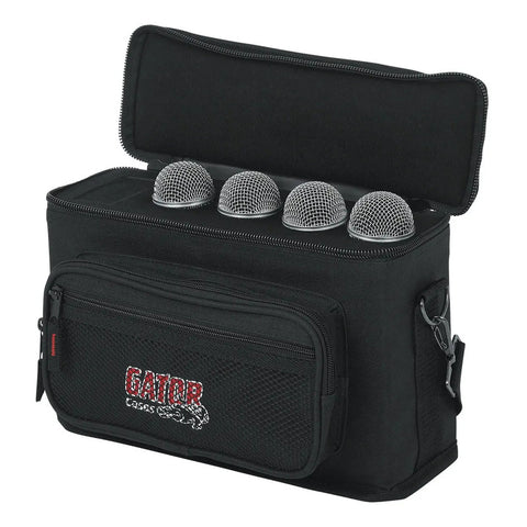 Funda De Nylon Para 4 Micrófonos Gator Gm-4 Negro