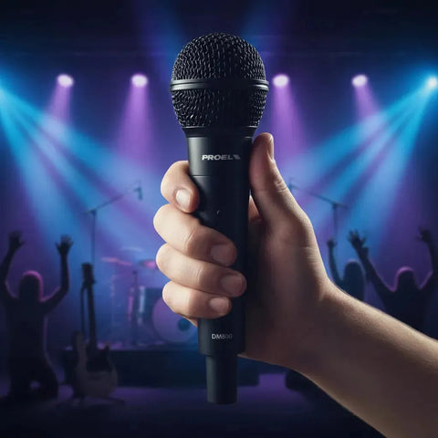 Microfono Dinamico Proel Dm800 Metal Pesado + Cable Xlr Negro