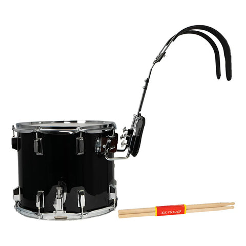 Tarola Marcha New Beat Nb-masd3 14x12 Pulgadas Negra Con Baquetas Y Arnés Negro