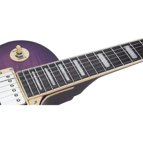 Guitarra Eléctrica Les Paul Mars Lp Standard Purple Ppl Diestro Violeta Oscuro Palo De Rosa