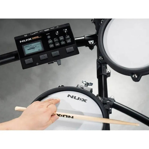 Batería Electrónica Nux Dm-310h Parches Mesh Soporte Hi-hat Negro