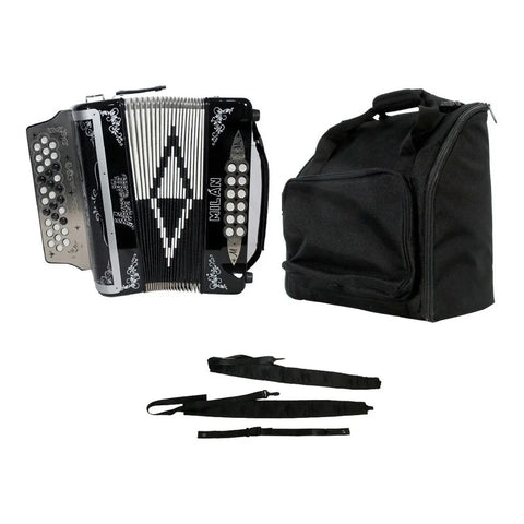 Moretti Milan Blk Acordeón De Botones Tono Sol Funda Correas