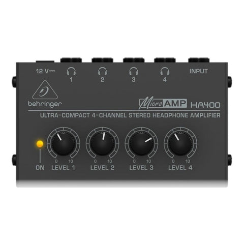 Amplificador Compacto P/ Audífonos 4 Canales Behringer Ha400 Negro