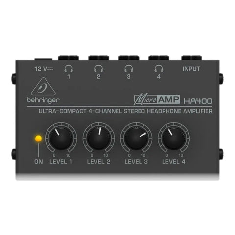 Amplificador Compacto P/ Audífonos 4 Canales Behringer Ha400 Negro