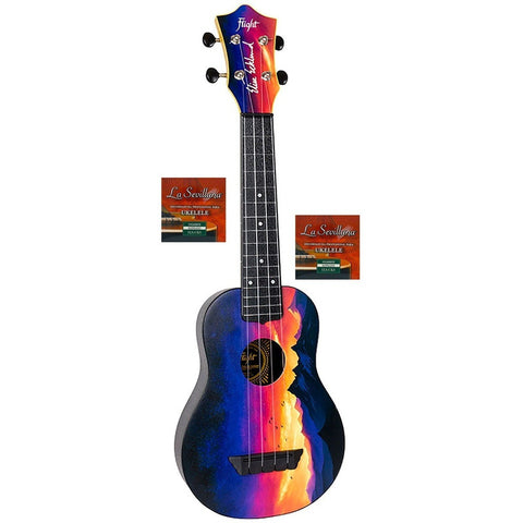 Ukulele Soprano Flight Tusee Ss Pack Elsuks Con Funda Abs Color Morado