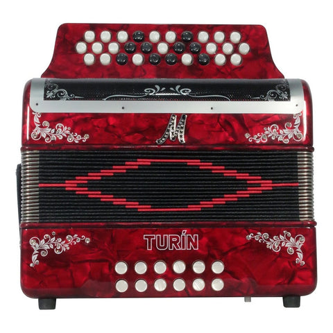 Acordeón Rojo De 31 Botones Tono De Fa Moretti Turin Fbbeb