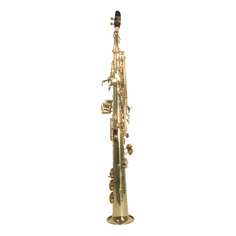 Saxofón Soprano Bb Llave F Wesner Sss1000-g Laqueado Dorado Con Estuche