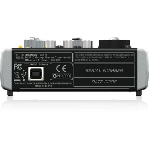 Mezcladora Con Interface Usb, Behringer Xenyx 302usb