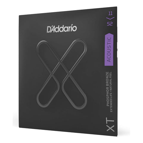 D'addario Cuerdas Para Guitarra Acústica, Xt Phosphor Bronze Coated, Xtapb1152, Custom Light Gauge 11-52, Juego De 6 Cuerdas, Paquete De 1