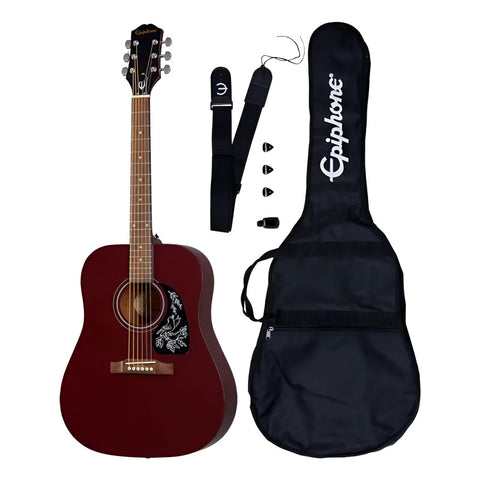 Player Pack Guitarra Acustica EpiPhone Starling Wine Red Wine Red Diestro