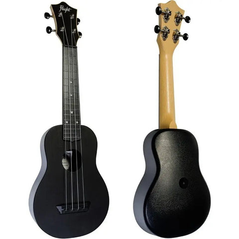 Ukulele Soprano Flight Tus35 Pack Con Funda Y Afinador Msi Negro