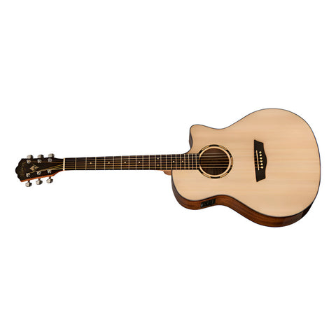 Guitarra Electroacustica Tamaño Orquesta Washburn O10sce Natural Diestro Ovangkol