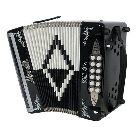 Acordeón Negro De 31 Botones Tono De Sol Moretti Milan Gcf