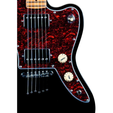 Guitarra Eléctrica Black De 6 Cuerdas Jet Guitars Jj-350 Diestro Negro Maple