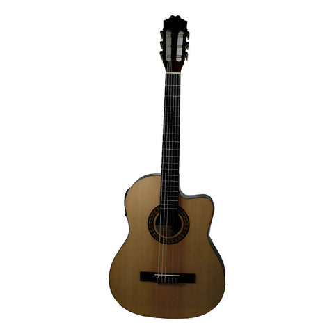 Guitarra Electroacústica Con Caja Slim La Sevillana Ua-2ceq Natural