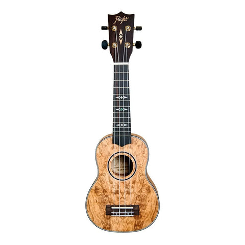 Ukelele Soprano Acústico Flight Amarillo Fresno 4 Cuerdas Con Funda