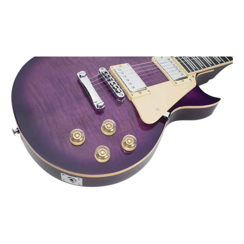Guitarra Eléctrica Les Paul Mars Lp Standard Purple Ppl Diestro Violeta Oscuro Palo De Rosa
