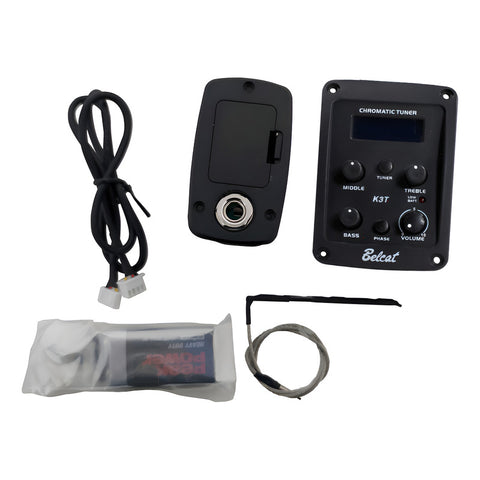 Belcat K3t Pastilla Para Guitarra Acústica C/ Afinador Color Negro