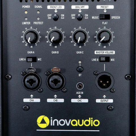 Bafle Activo Inovaudio De 15 Pul 800w Rms Con Bluetooth Ba15 Negro