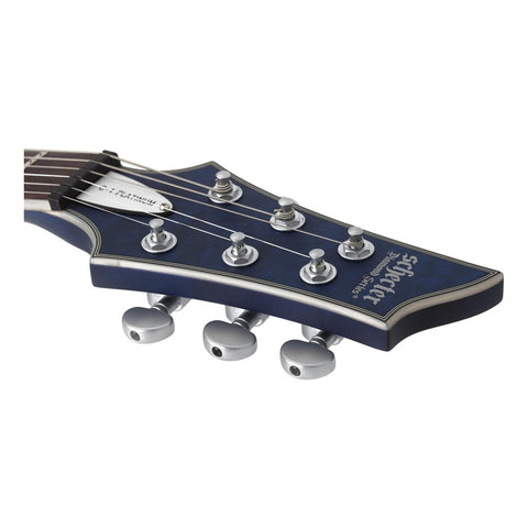 Guitarra Schecter C-1 Platinum See Thru Midnight Blue Diestro Azul Acero Ébano