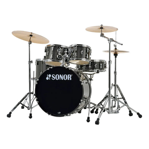 Bateria 5 Pzas Sonor C/platillos Aqx Studio Set Black Mid Negro