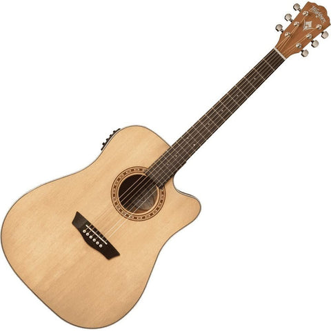Guitarra Electroacústica Dreadnought Washburn D7sce Natural Diestro