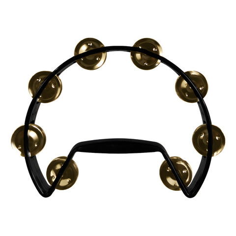 Pandero De Plástico Forma Media Luna Negro New Beat Pt-80